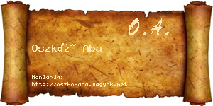 Oszkó Aba névjegykártya